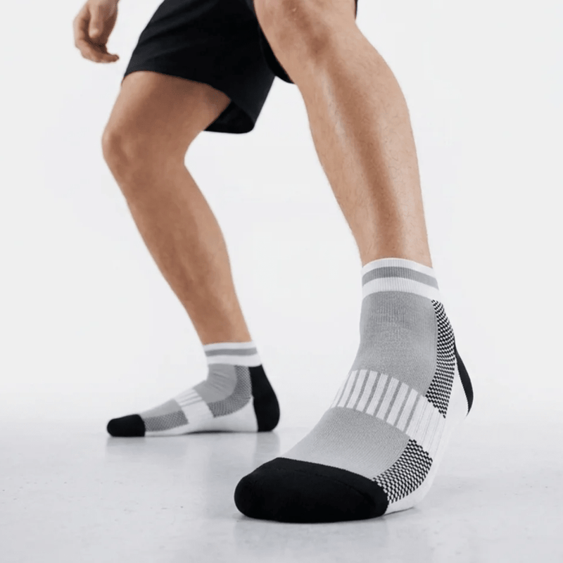 -Airofit Cushioned Ankle Socks-Grey/White-
