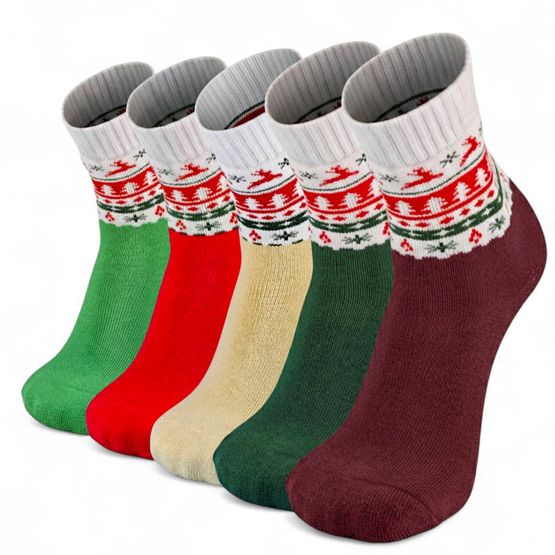 Noel Edition winter socks box of 5 with lightweight and sweat-wicking comfort