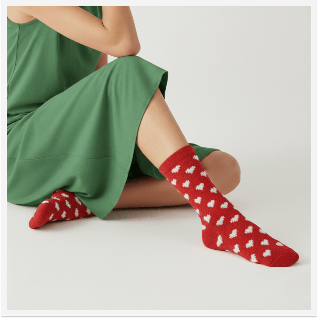 -Love Knotes Red Furry Socks-
