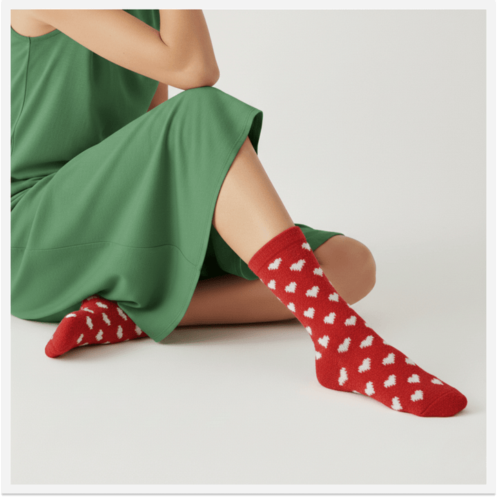 -Love Knotes Red Furry Socks-