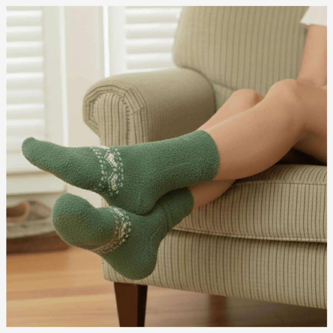 -Solemate Green Furry Socks-