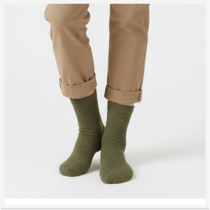 -Socks Affair Green Furry Socks-