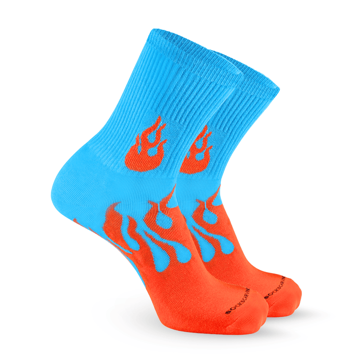-FLAME RUNNER SOCKS - BLUE/ORANGE-