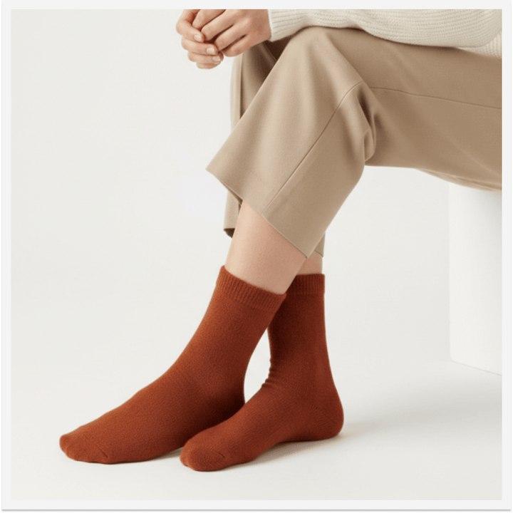 -Socks Affair Dark Brown Furry Socks-