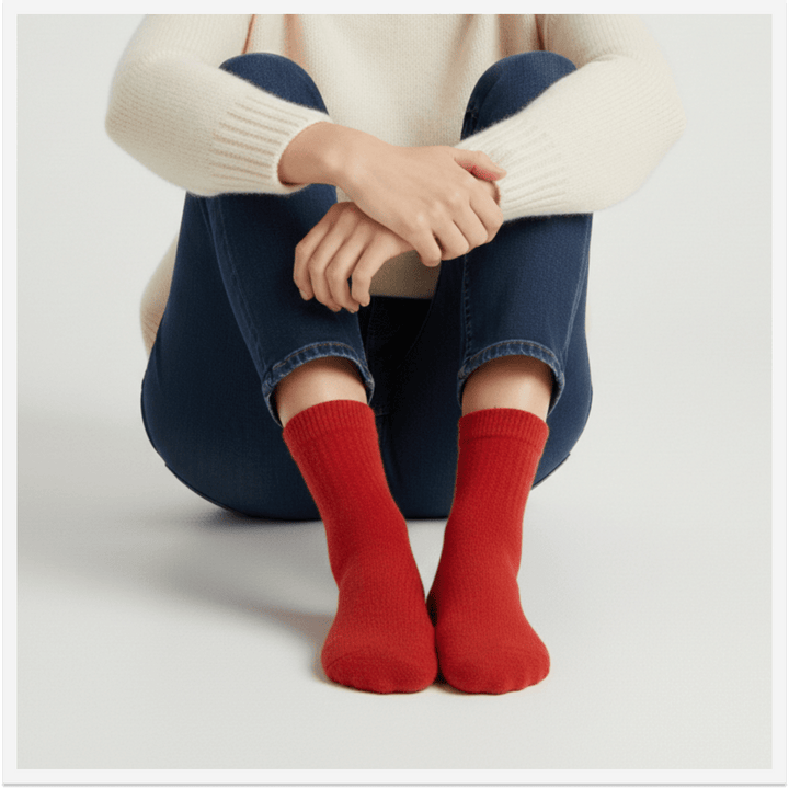 -Socks Affair Red Furry Socks-