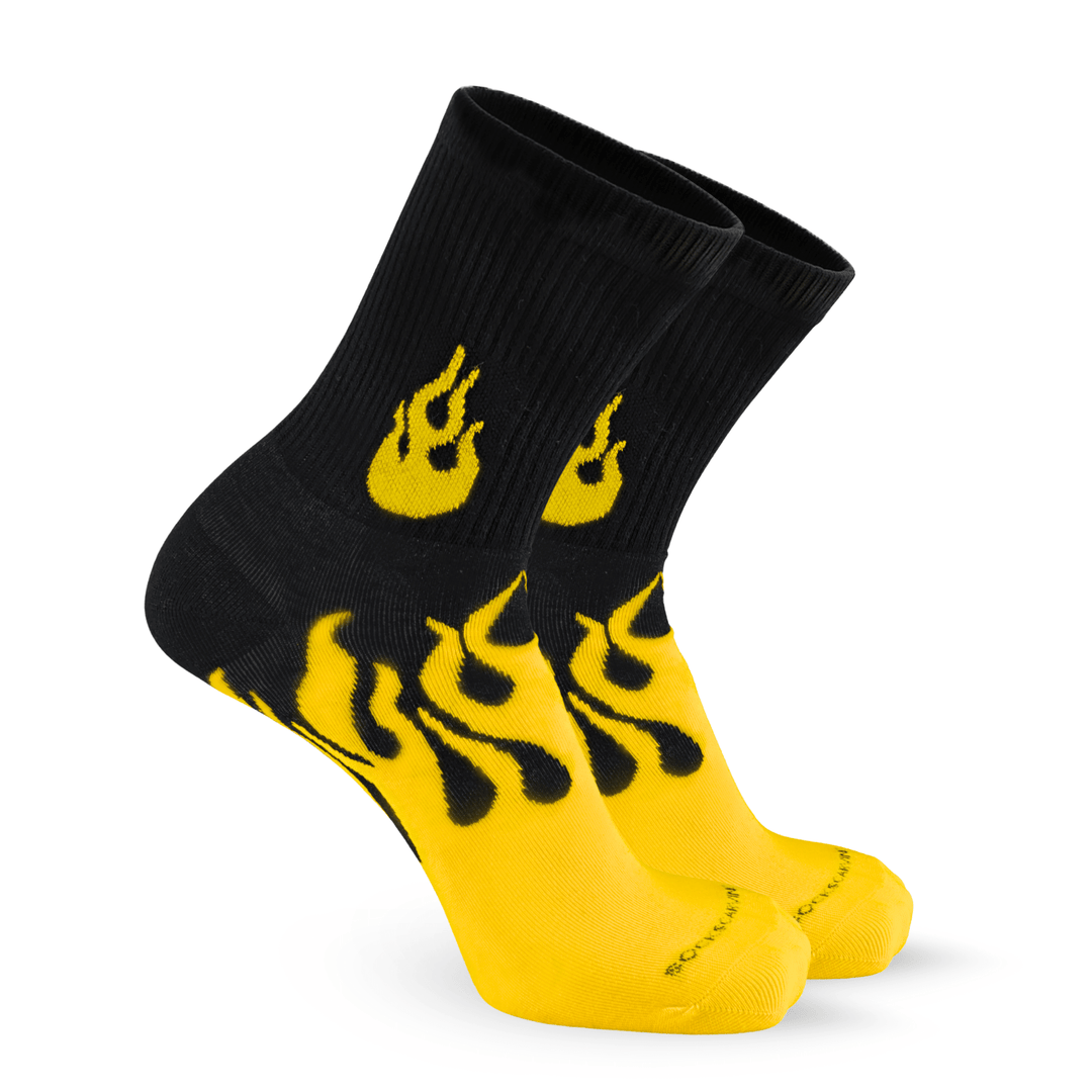 -FLAME RUNNER SOCKS - BLACK/YELLOW-