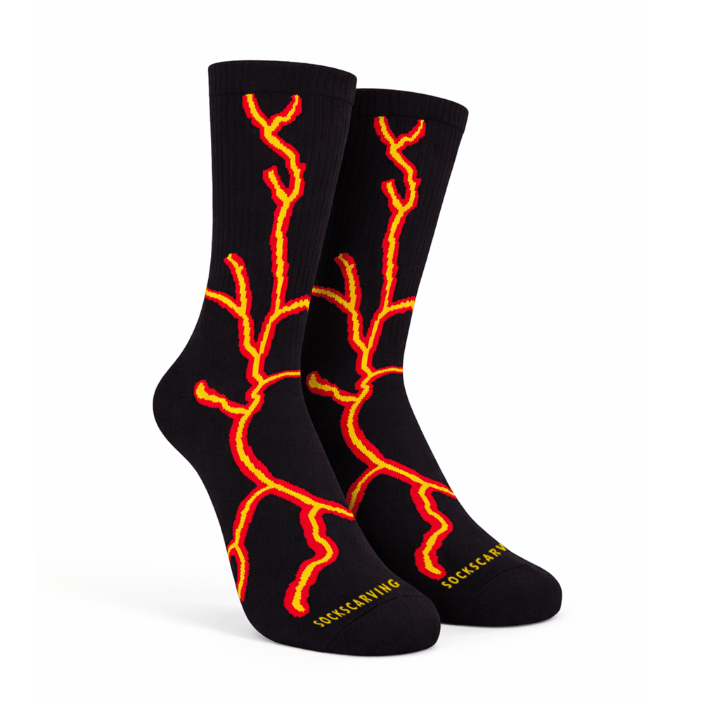-Lightning 2.0 Bolt Socks - Black Orange-