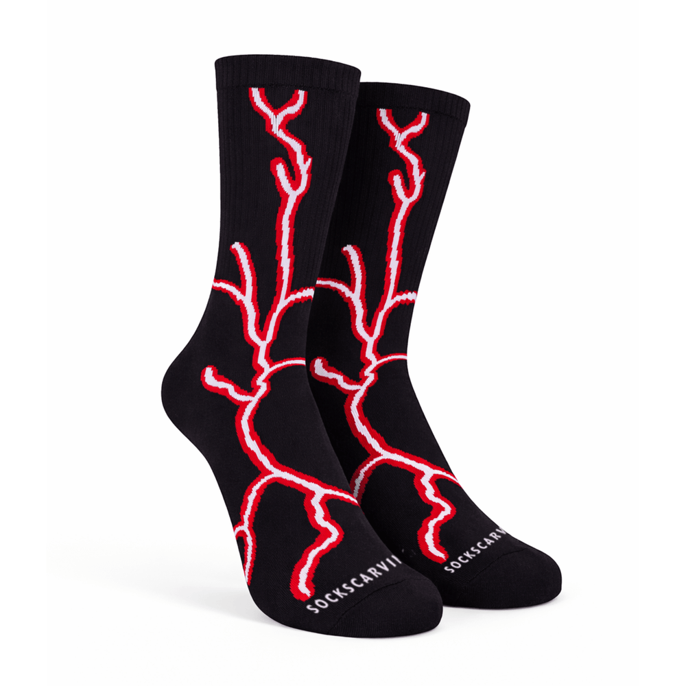 -Lightning 2.0 Bolt Socks - Black Red-