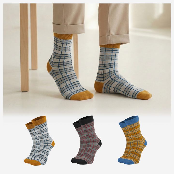 Sockscarving Elegant Check (Box of 3)