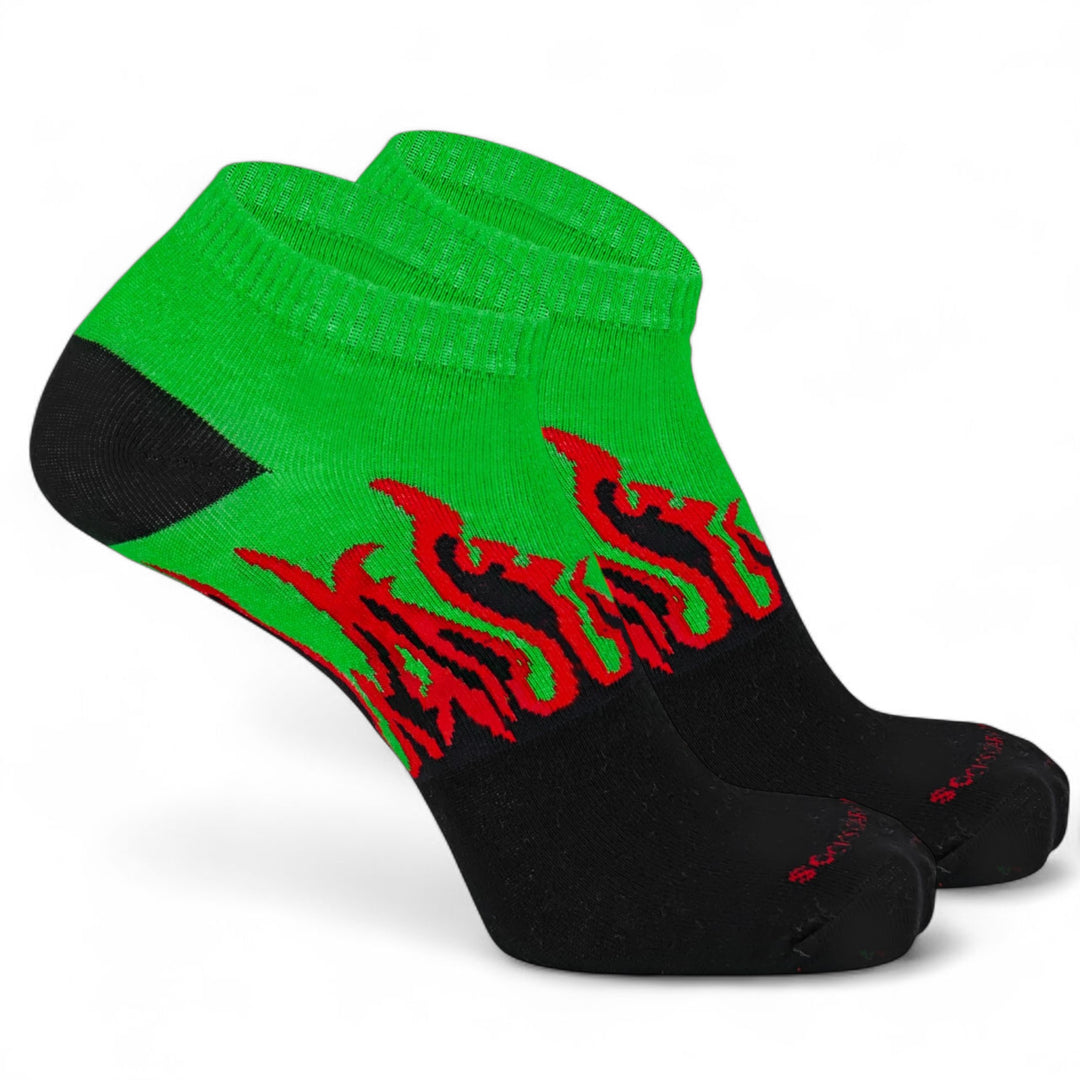 -FIRE NO-SHOW - BLACK/GREEN - RED FLAMES-