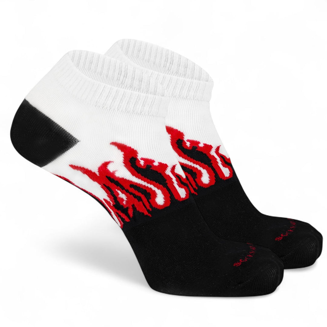 -FIRE NO-SHOW - BLACK/WHITE - RED FLAMES-