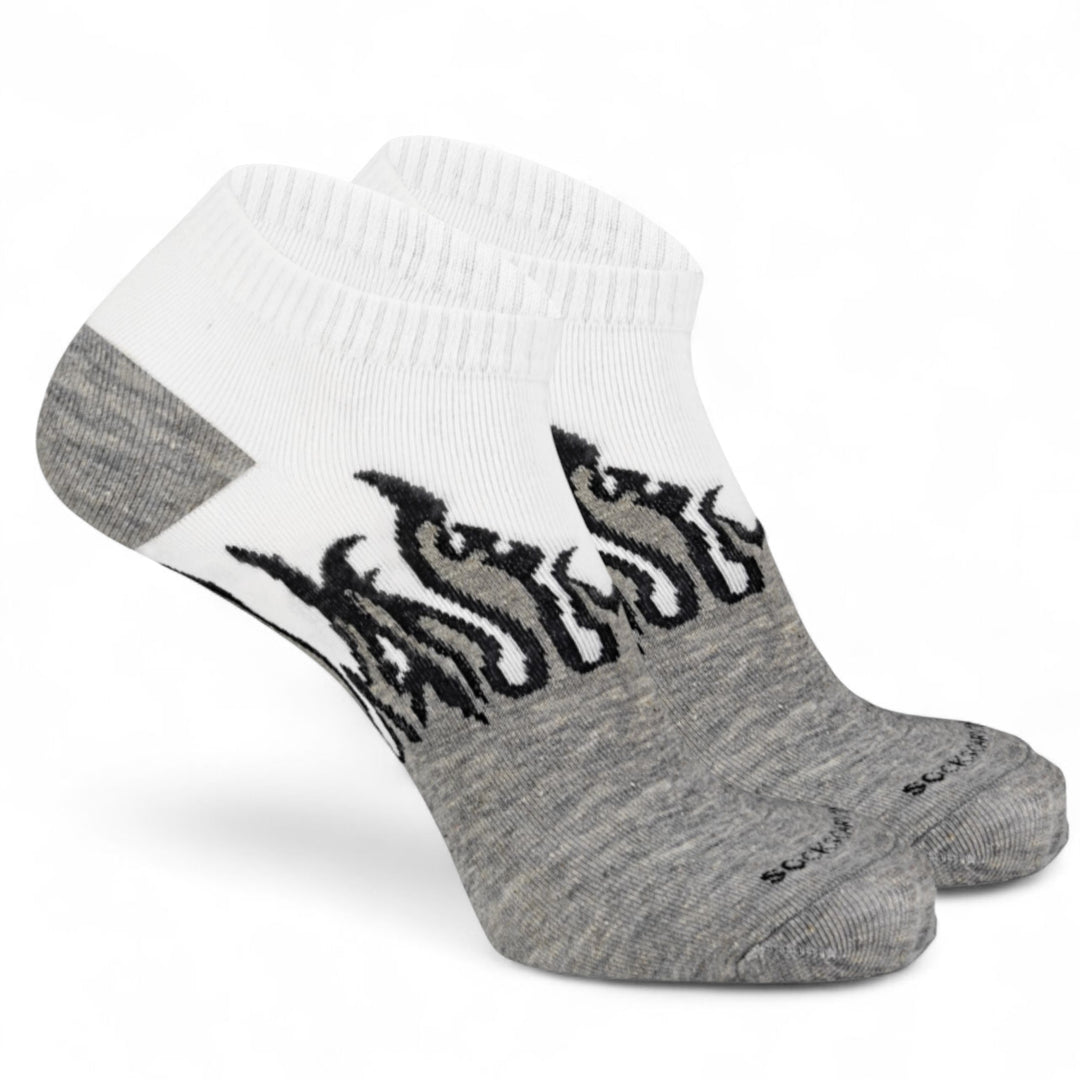-FIRE NO-SHOW - GREY/WHITE - BLACK FLAMES-