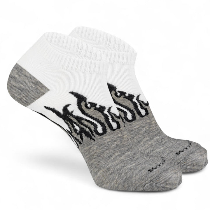 -FIRE NO-SHOW - GREY/WHITE - BLACK FLAMES-