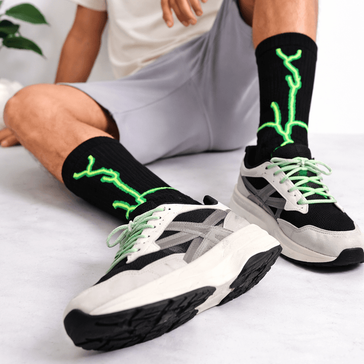 Lightning 2.0 Bolt Socks - Black Neon