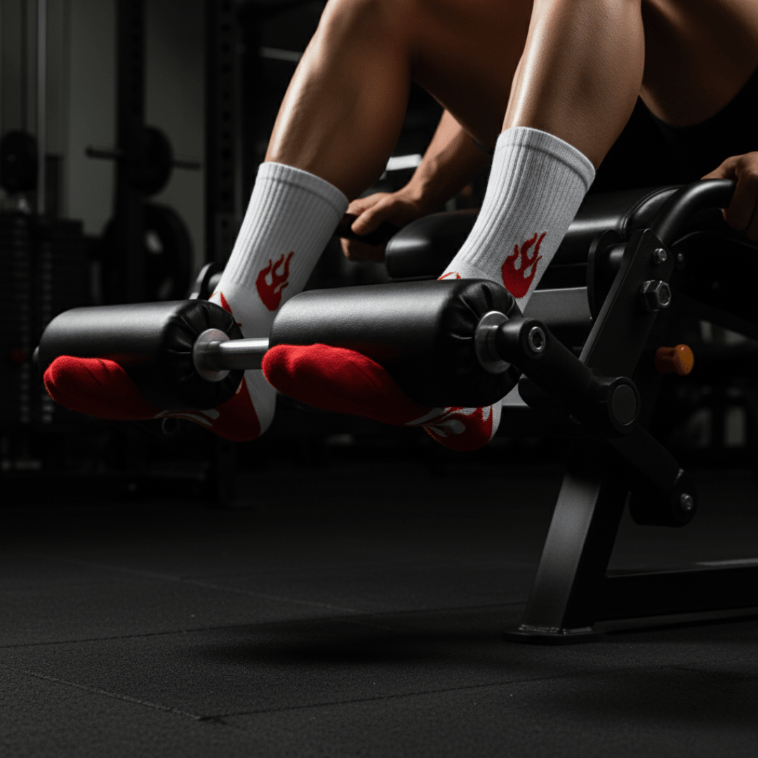 -FLAME RUNNER SOCKS - WHITE/RED-