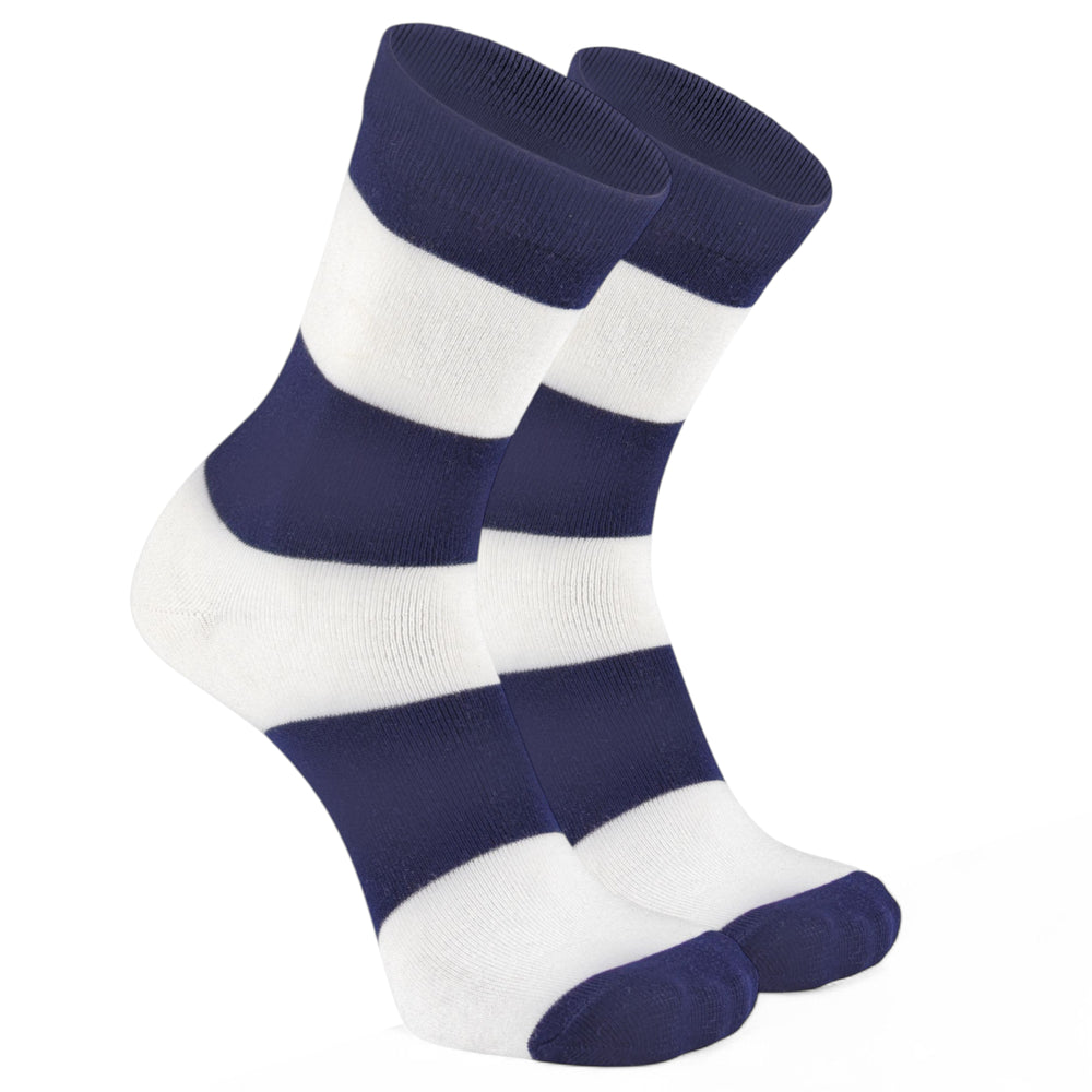 -Navy Blue & White Stripe Bamboo- Corporate Classic-