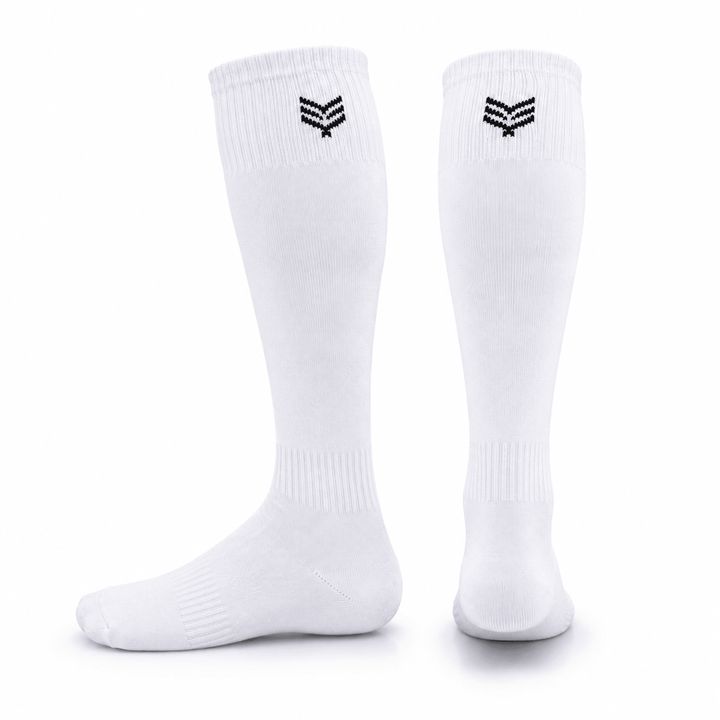 -Sports Solid Knee length Socks - White-