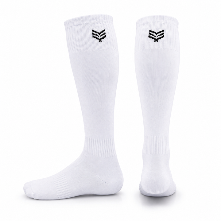 Sports Solid Knee length Socks - White
