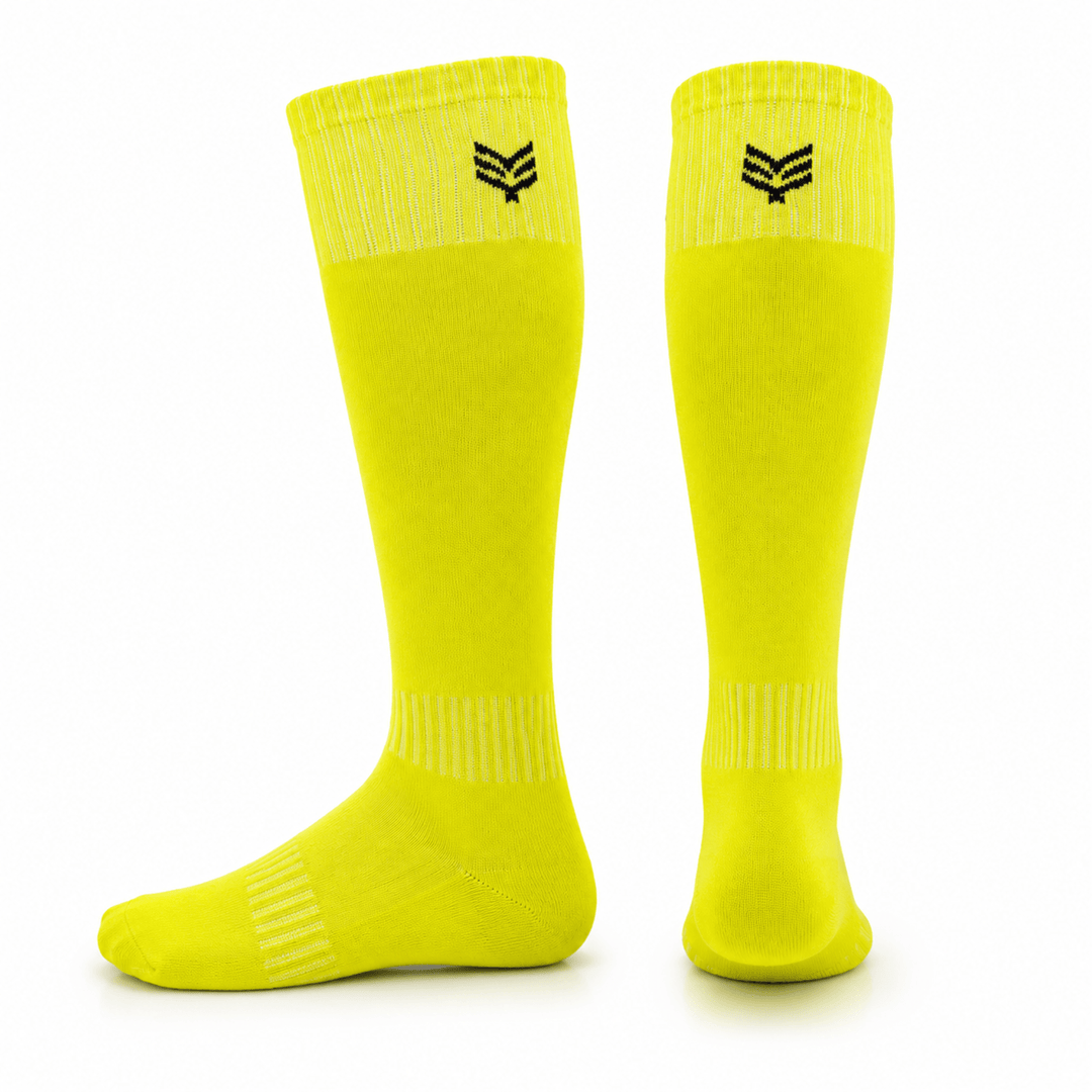 -Sports Solid Knee length Socks - Neon yellow-