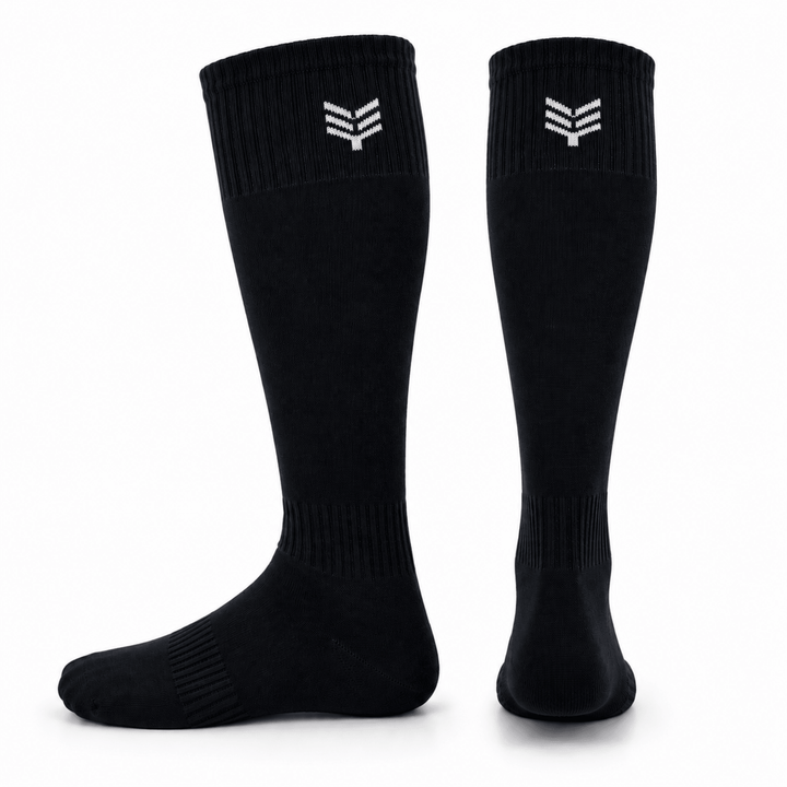 -Sports Solid Knee length Socks - Black-