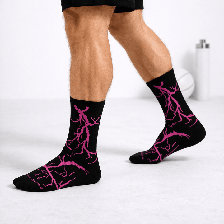-Lightning 2.0 Thunder Socks-Black Pink-