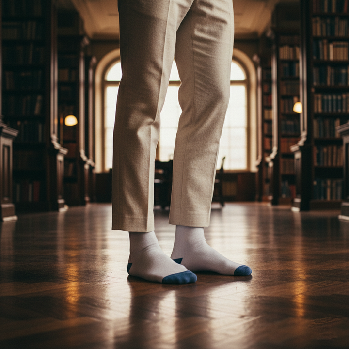 White & Bombay Grey Edge Bamboo- Monochrome Master