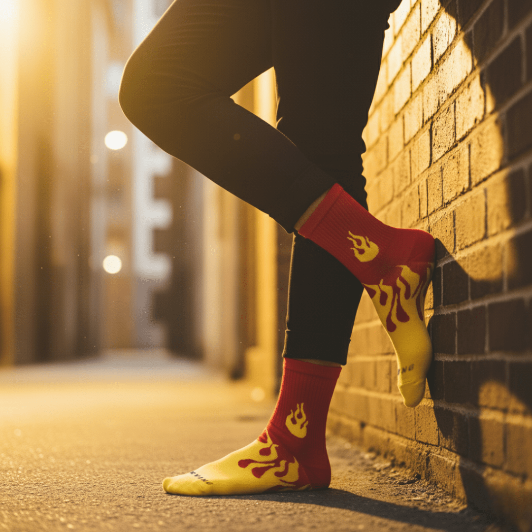 -FLAME RUNNER SOCKS - RED/YELLOW-