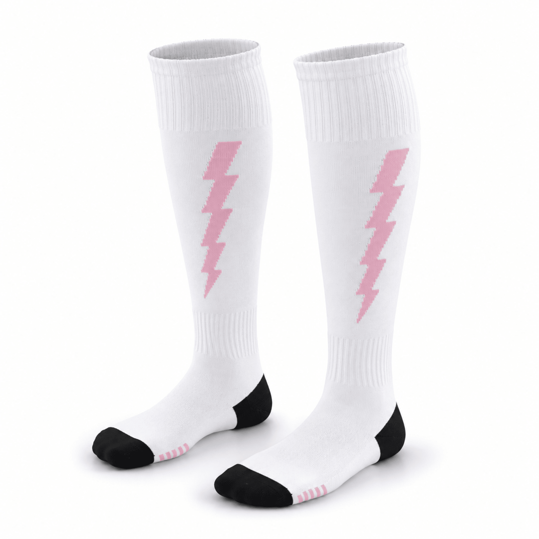 -Flash Performer Knee length Socks - White/Pink-