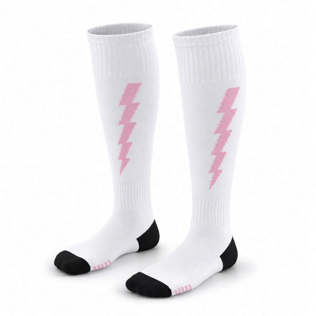 Flash Performer Knee length Socks - White/Pink