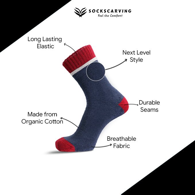 -Sockscarving® Drizy Edition Extra Cushion Cotton Socks | Pack of 5-
