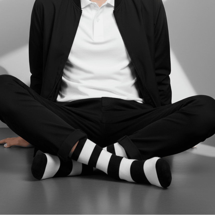 -Black & White Stripe Bamboo- Elegance essentials-