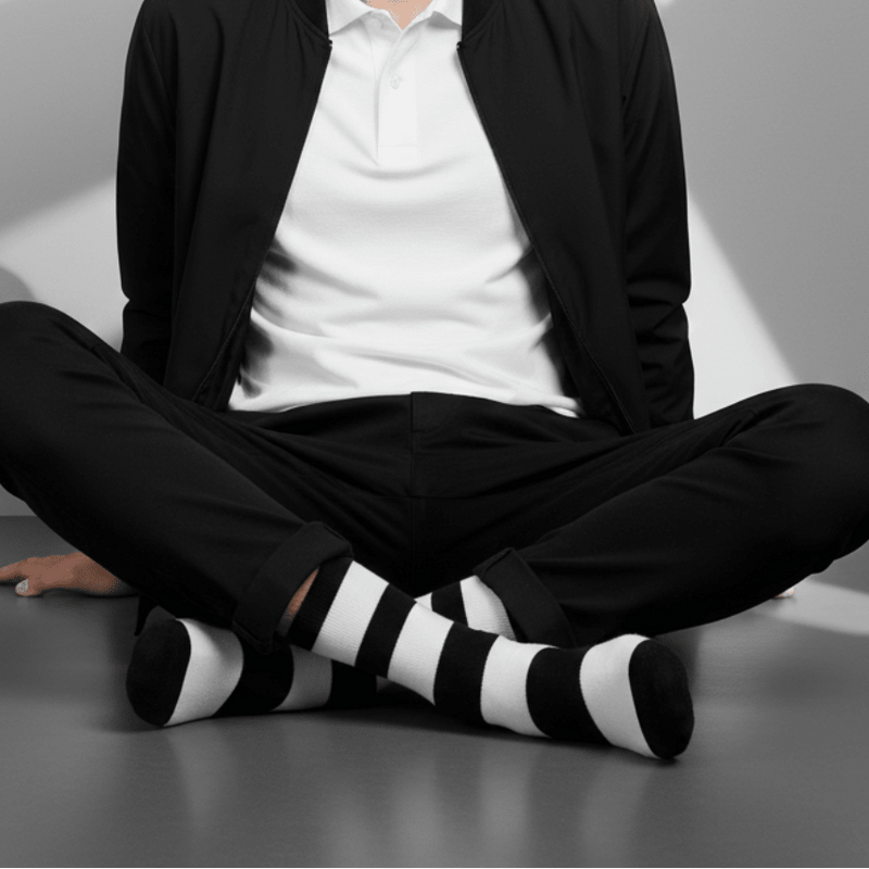 -Black & White Stripe Bamboo- Elegance essentials-