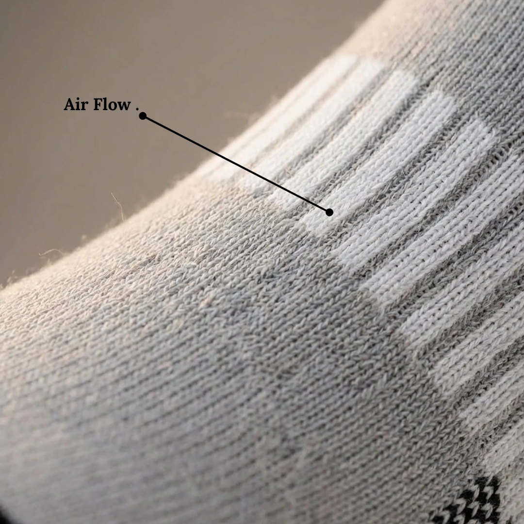 Airofit Cushioned Ankle Socks-Grey/White