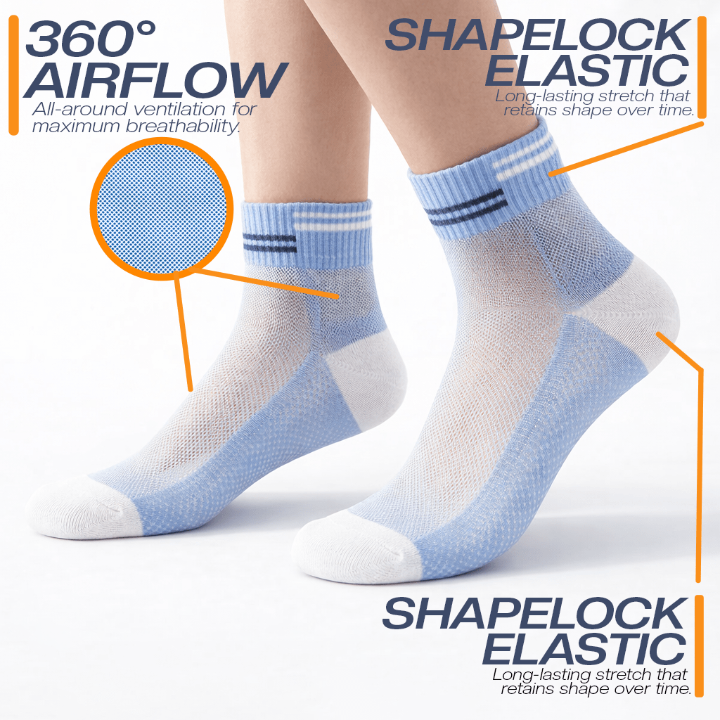 Anti-loosen elastic crew socks that stay up all day – stretch fit full-length socks for men and women | Sockscarving®
