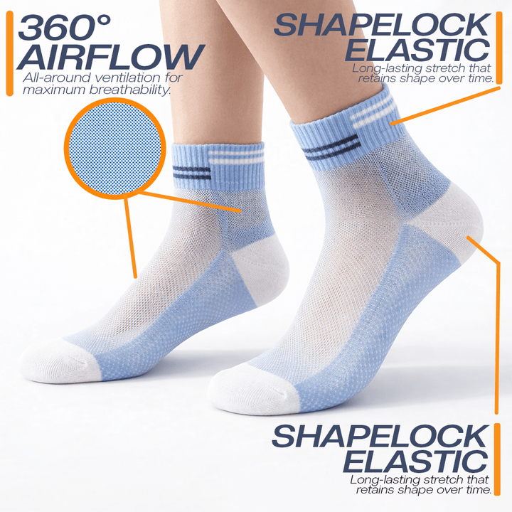 Anti-loosen elastic crew socks that stay up all day – stretch fit full-length socks for men and women | Sockscarving®
