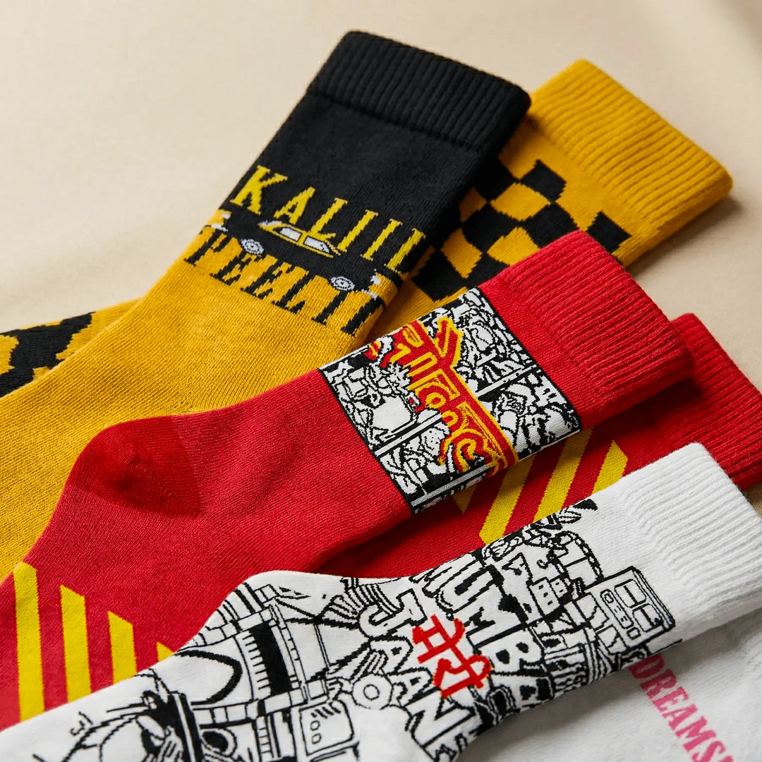 Bomboja Kaliii Peeliii Edition Full Length Cotton Crew Socks-Bomboja - Kaliii Peeliii-