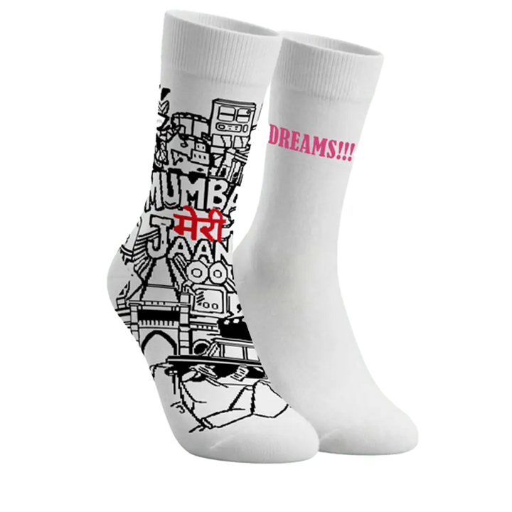 Bomboja Mumbai Meri Jaan Full Length Cotton Socks-Bomboja - Mumbai Meri Jaan-