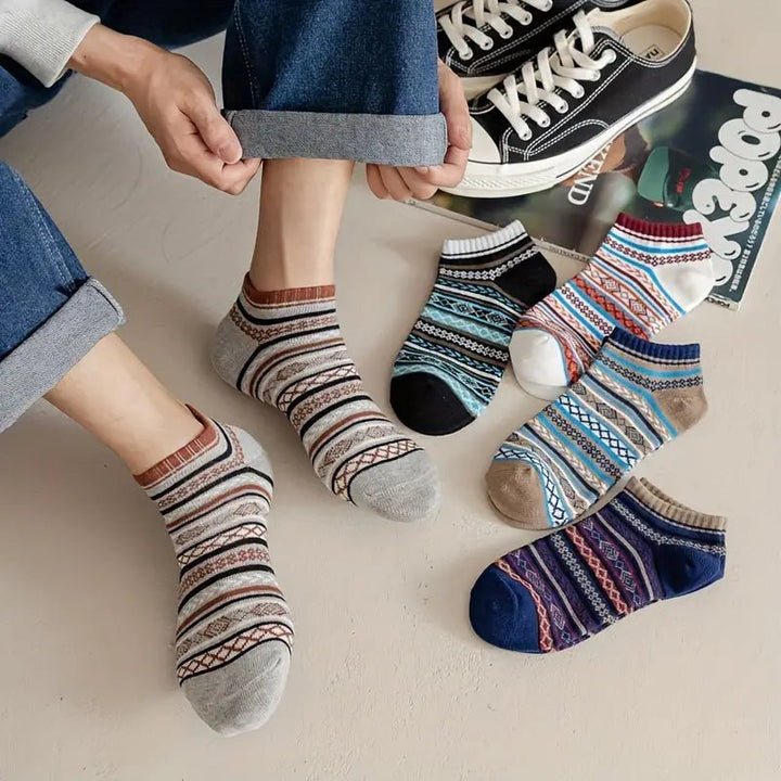 Breathable mesh combed cotton no-show socks – 24-hr freshness invisible socks for daily wear | Sockscarving®-Multicolor No-Show Edition-