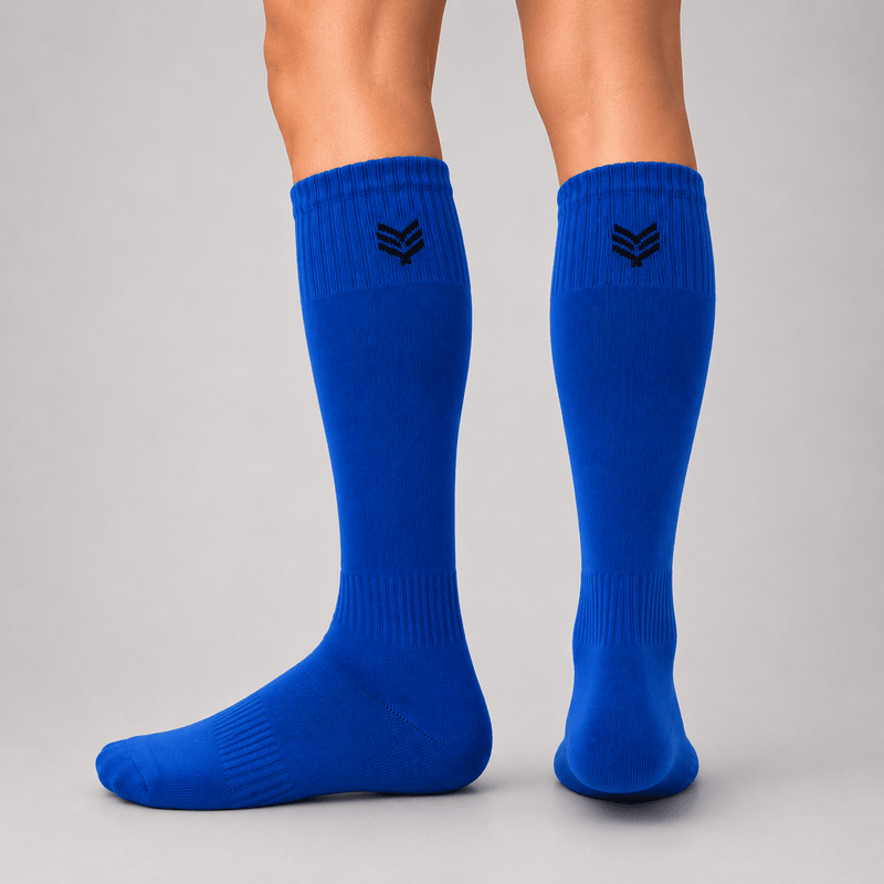 -Sports Solid Knee length Socks - Blue-