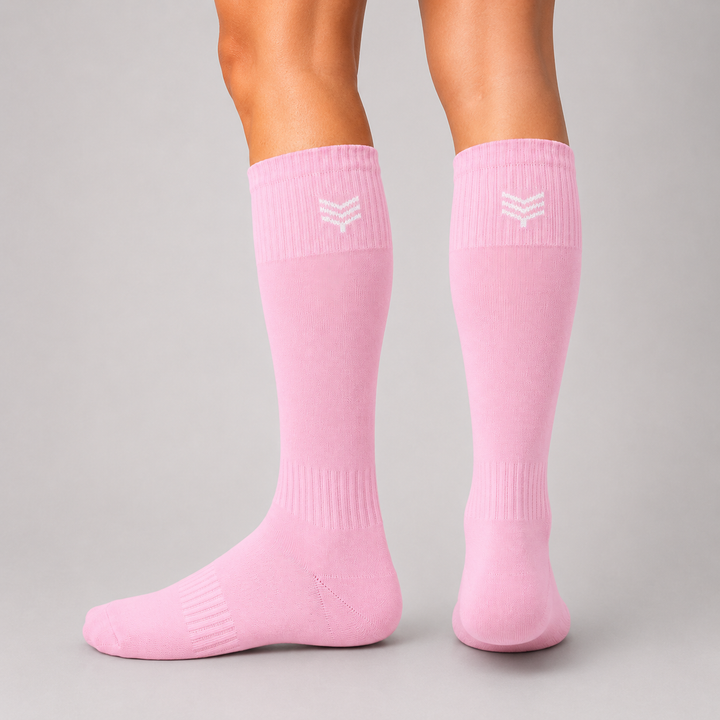 Sports Solid Knee length Socks - Pink