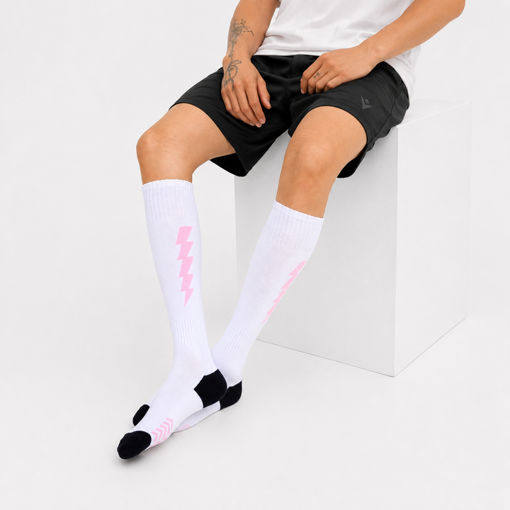 Flash Performer Knee length Socks - White/Pink