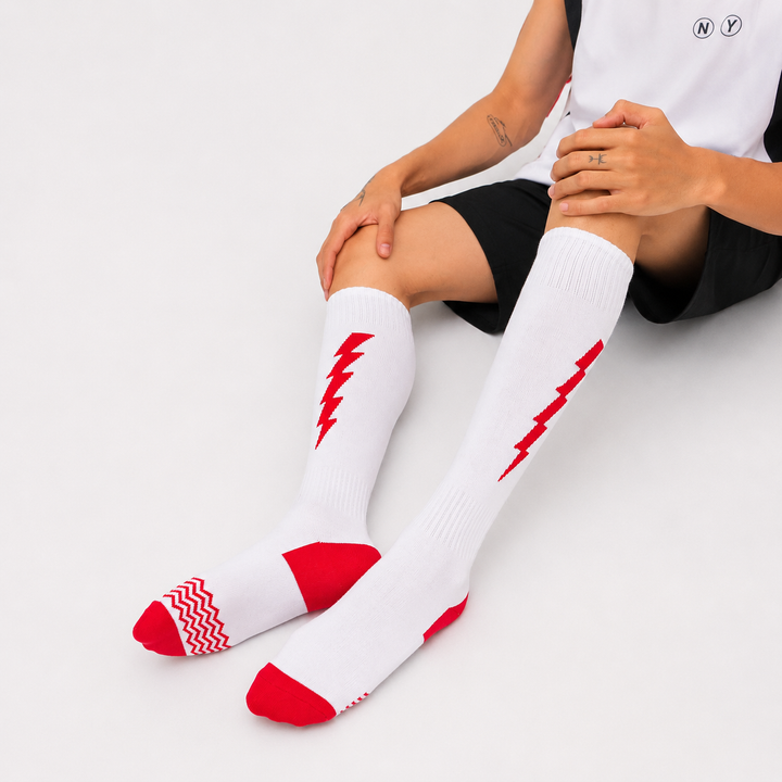 Flash Performer Knee length Socks - White/Red