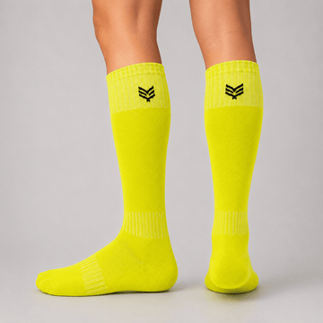-Sports Solid Knee length Socks - Neon yellow-
