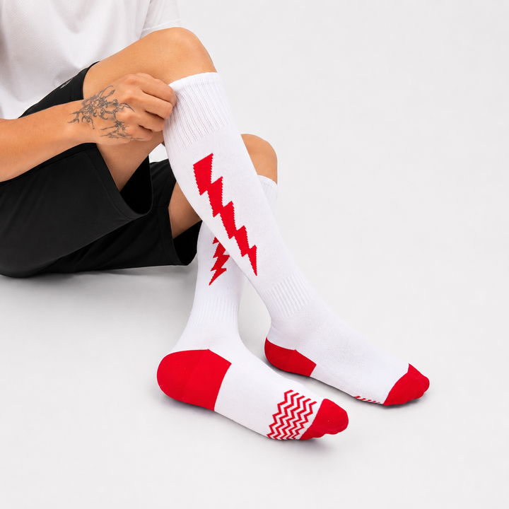 Flash Performer Knee length Socks - White/Red