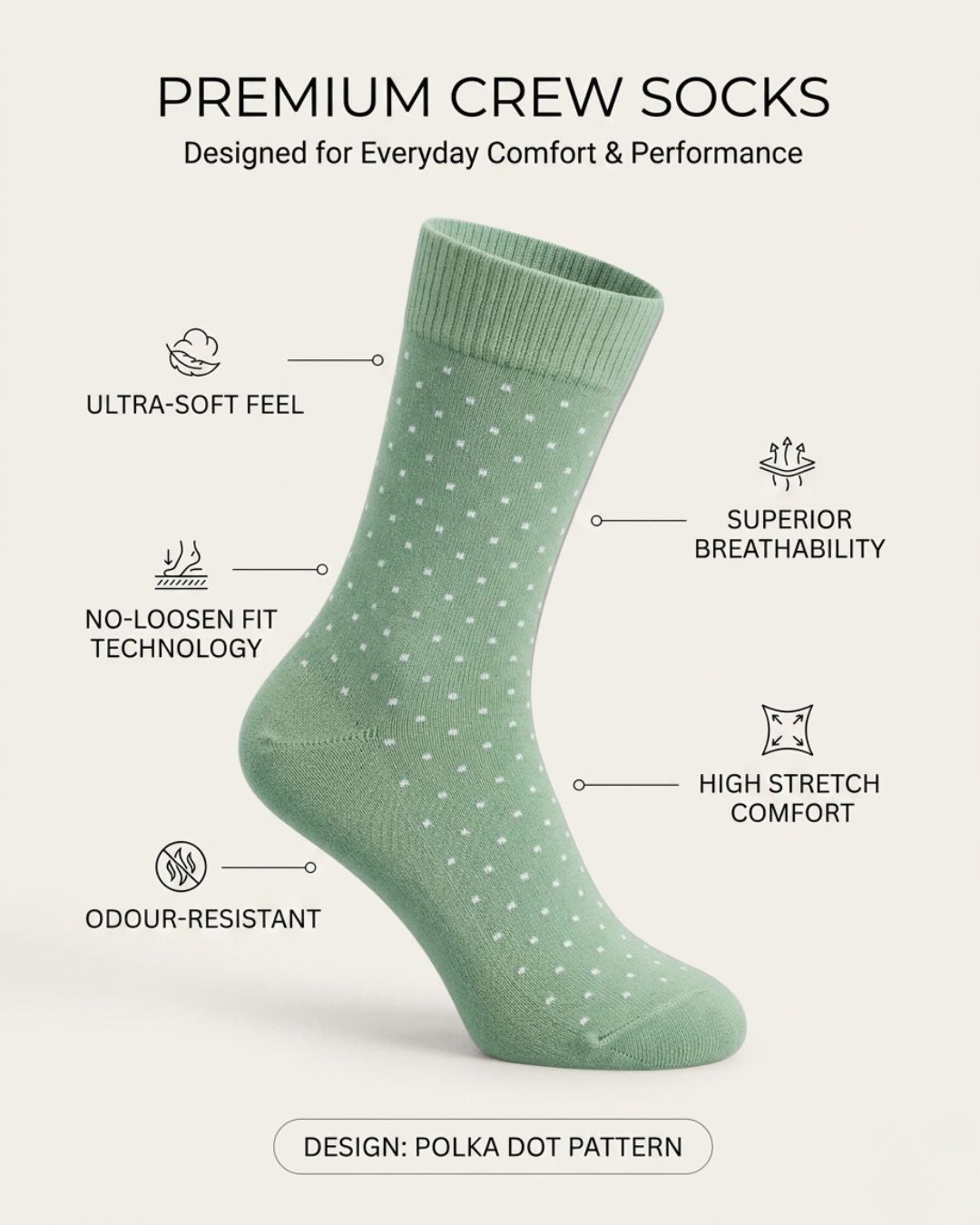 Polka Dot Edition - Sage Green/White dots
