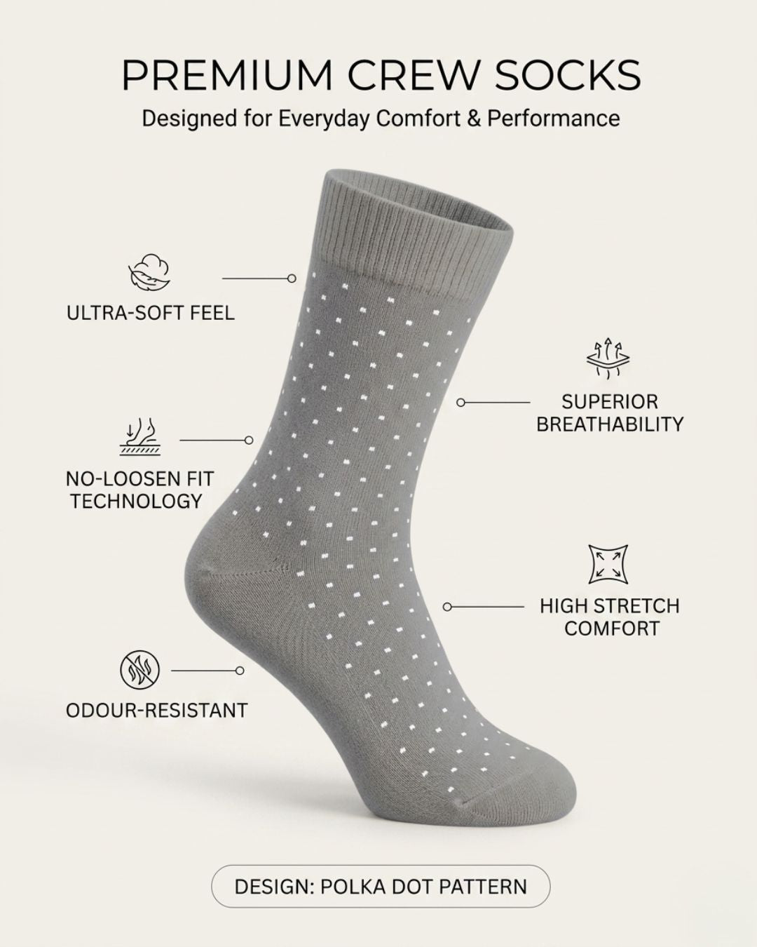 Polka Dot Edition - Light Grey/White dots