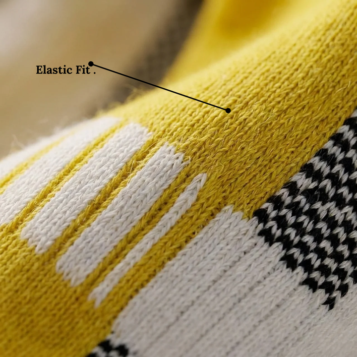 Airofit Cushioned Ankle Socks-Yellow/White