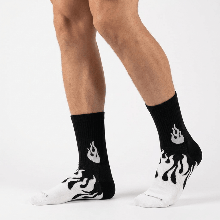 FLAME RUNNER SOCKS - BLACK/WHITE