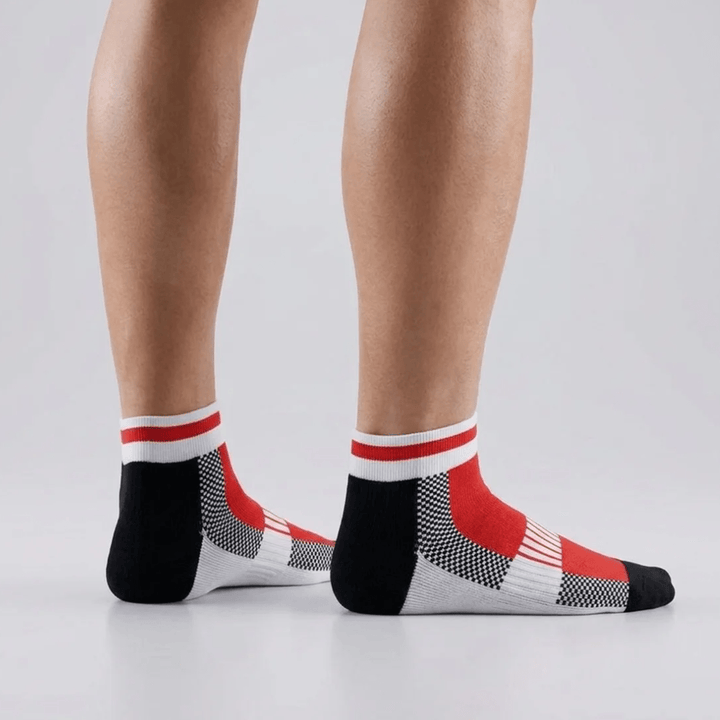 -Airofit Cushioned Ankle Socks-Red/White-