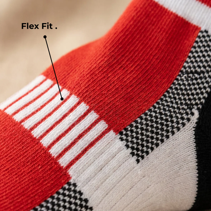 Airofit Cushioned Ankle Socks-Red/White